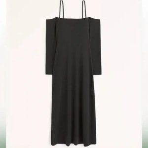 NWT Abercrombie & Fitch Long-Sleeve Off-The-Shoulder Midi Dress XS